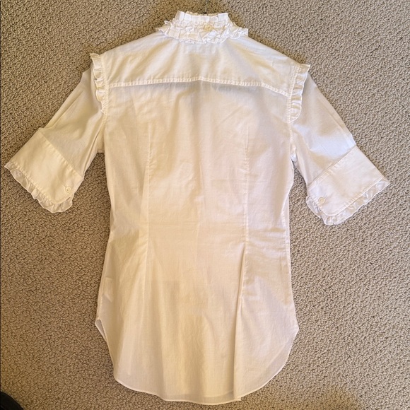 Dolce & Gabbana Cream Pintuck Ruffle Blouse - Picture 3 of 3